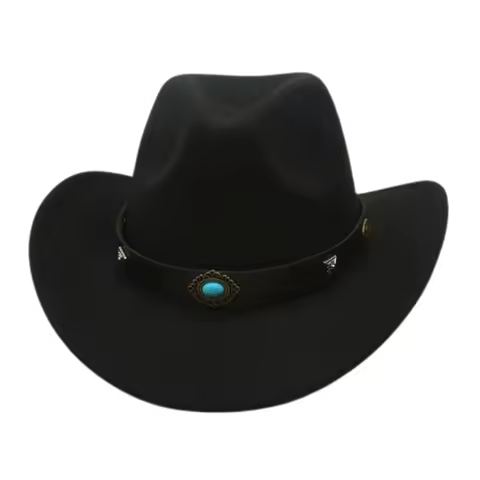 Unisex Winter Imitation Wool Western Cowboy Hat Vintage Roll Brim Felt Hat Suitable for, Western Cow