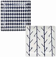 natural69 set product [QA02] swatch square plate set of 2 / zip/woody 17cm Hasami ware