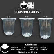 Clear OVAL plastic Cup 7 grams size 12oz 14oz 16oz Oval Cup/