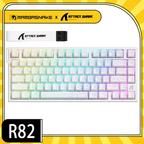 ATTACK SHARK R82 HE Rapid Trigger Wired Mechanical Gaming Keyboard TKL NKRO with 8K Polling,0.005mm 