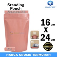 16x24cm PINK PEACH Foil Clip Plastic Standing Pouch Ziplock