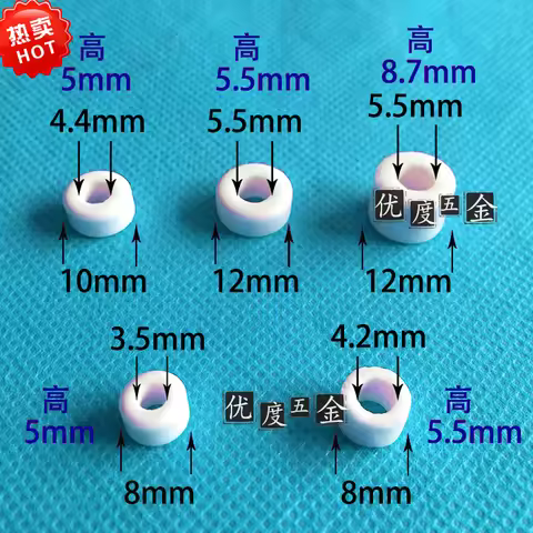 Ceramic Washer Spacer Insulating Tube O-Ring for High Temperature Tools - M2 M3.5 M4 M5.5 M6.3 Insul