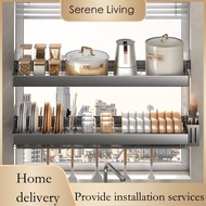 Drying Removable Kitchen Storage Dish Above Sink Wall Mounted Pot Stainless Steel Drain Rack Serene 