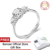 Bamoer 1CT Vòng moissanite Vòng cho phụ nữ mạ vàng trắng D màu VVS1 925 Sterling Bạc engagement Ring