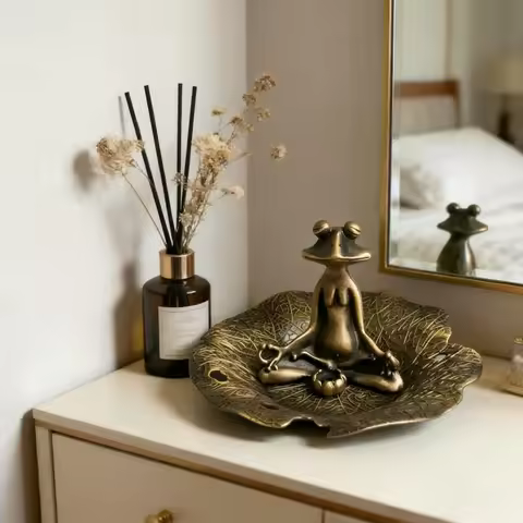 Alloy Frogs & Lotus Leaf Backflow Burners – Artisan Home Decor, Ideal-Spiritual Gift for Who Crave P