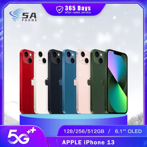 Original Apple iPhone 13 5G Mobile Phone 128GB/256GB/512GB Face ID NFC 6.1'' XDR OLED 12MP Bionic A1