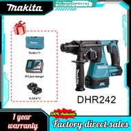 【Original facturer/Warranty 1 years】Makita electric drill DHR242 18V rechargeable impact drill universal impact drill concrete impact drill 2 electric 1 charging