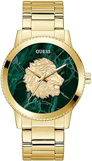 Mens Monarch Gold Stainless Steel Bracelet Mineral Glass Green Dial 3 Bar Watch Case Diameter 44mm G