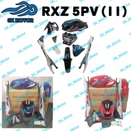 (Sticker Tanam) OEM Yamaha RXZ 5PV Catalyzer (11) Body Cover Set Black Hitam DPBMC Blue Biru VRC Red Merah White Putih