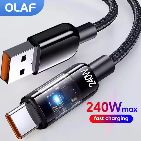 240W Fast Charging Data Cable Quick Charge Nylon Braided USB C To Type C Cable for Huawei Xiaomi Viv