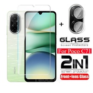 2 in 1 Screen Protector Tempered Glass Film For Xiaomi Poco C71 C 71 PocoPhone C71 PocoC71 PocoPhone