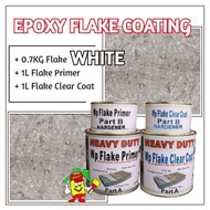 WHITE FLAKE • Epoxy Flake Coating Set • Refurnishing Floor • No Hacking • Waterproofing