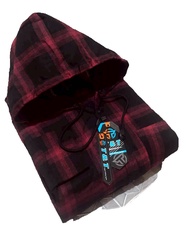 Kemeja Flanel Hoodie  Pria Distro Terbaru Keren Gaya Lengan Panjang Murah Tebal Ld 108/Hem Kotak Kot