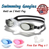 Swimming Goggles Anti-Fog UV lens Adjustable Swim Gogle Goggle Berenang Budak Kanta Mata Renang Kana