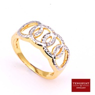 Teng Huat Jewellery 916 Gold Bi Color Glittering Coco Ring