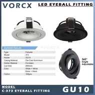 C-360Deg Die-cast Reressed GU10 Eyeball White / Black