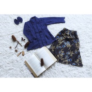 Unique Children 's Clothes Kebaya Clothes Model Melayu Age 0-1 Years Old Navy Color