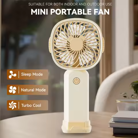 EIGIIS Portable Handheld Mini Fan 3-Speed Adjustable USB Rechargeable Turbo Cool Personal Fan for Ou