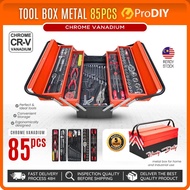 PRODIY 85PCS Metal Tool Box Set Tool Box Heavy Duty Spanar Set Impact Socket Cordless Drill Rachet S