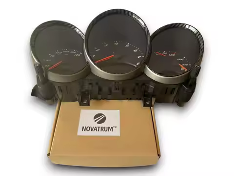 Gloss Carbon Fiber Style Dashboard Dial Gauge Rings Bezel Trim for Porsche Cayman Boxster S 987