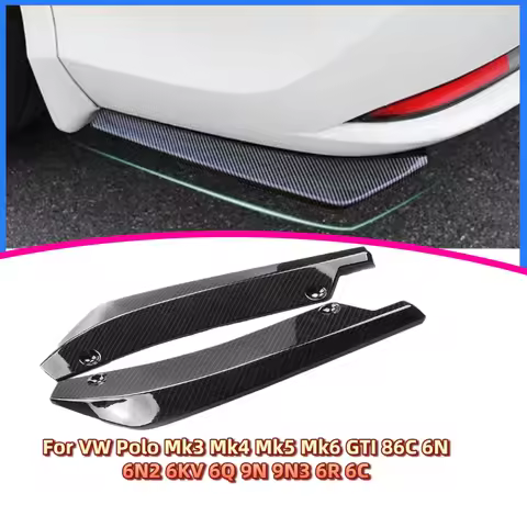 Rear Bumper Lip Wrap Angle Diffuser Splitter Canard Spoiler For VW Polo Mk3 Mk4 Mk5 Mk6 GTI 86C 6N 6
