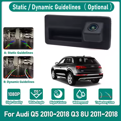 CCD HD Fisheye Lens Rear View Camera For Audi Q5 2010~2017 2018 For Q3 8U 2011~2017 2018 Car Trunk H
