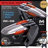 TOMBOL HP [IM] MEMO AK-06 Mobile GAMING Trigger L1 R1 L2 R2 Six Fingers Mode Grade eSport Six Finger