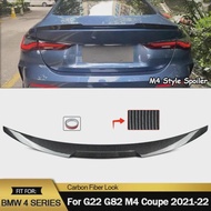 Good

 For BMW G22 4-Series G82 M4 Coupe 2021-22 Rear Trunk Spoiler M4 Style Carbon Look