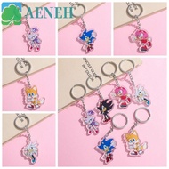 AENEH Sonic Key Chain, Cartoon Character Tails Sonic Keyring, Action Figures Shadow Mini Acrylic Ani