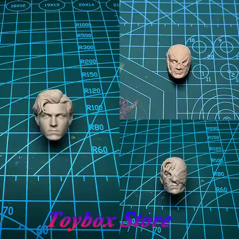 1/12 Tobey Maguire Tom Holland Spider-Mask Battle Damaged Unpainted Head Sculpt Model Toys Accessory