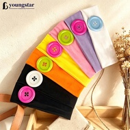 YTAR  Bright Color Dopamine Large Button Wave Dot Elastic Headband Colorful Y2k Retro Sweat Absorben