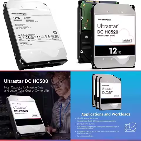 WD Ultrastar DC HC520 12TB HDD 7200 RPM SATA 6Gb/s 256MB Cache 3.5-Inch Enterprise Hard Drive | Powe