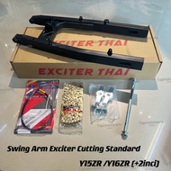 Swing Arm Exciter Thai Cutting Standard Y15ZR /Y16ZR +2Inci Black