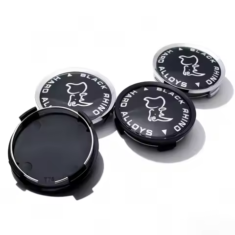 4pcs Black Rhino Logo Emblem Car Wheel Center Caps 74mm 69mm Wheels Hub Cap Rhinoceros Badge Rim Hub