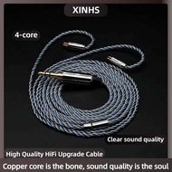 XINHS-10-4 สายฟอยล์สีเงินหลัก + สายอัพเกรดหูฟังสีเงินพร้อม 4.4 QDC TFZ MMCX IE300 / 0.78 2PIN 2.5 3.