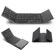 Jelly Comb Foldable Bluetooth Keyboard With Touchpad,USB Charging Mini Portable Wireless Keyboard fo