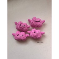 Crochet Ditto Plushie | Pokémon Inspired Amigurumi Keychain