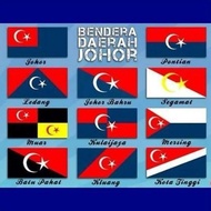 (Cotton) Bendera Johor Daerah Flag 2x4 ft  *READY STOCK*