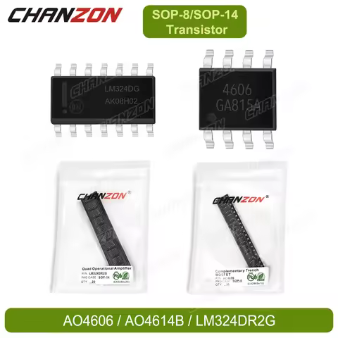 Origin SOP-8 10/20PCS AO4606 AO4614B AO4614 Complementary Trench MOSFET SOP-14 LM324DR2G Quad Operat