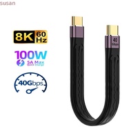 SUSANMY USB C To Type C Laptop Mobile Phone PD100W 20V/5A 40Gbps
