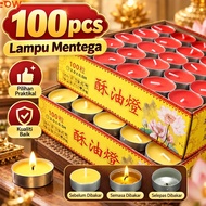 100PCS Ghee Candle Butter Lamp Tealight Candle 1/2 Hour untuk Buddhist Prayer Temple Altar Worship O