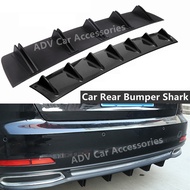 Universal Car Rear Bumper Chassis Spoiler Shark Deflector Carbon Black Abs Diffuser 3 size