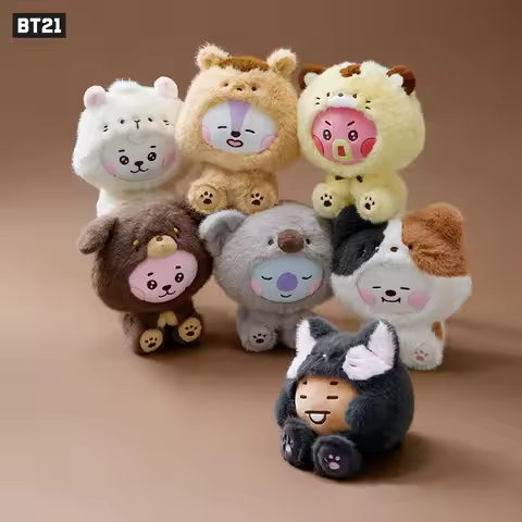 Bt21 New Baby Zoo Animal Costume Sitting Plush Dolls Cartoon Character Soft Fluffy Stuffed Toys Cute