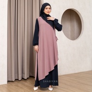 SHABIYAN-456 Gamis Set Dress Muslimah Casual Outer Inner Dress Cardigan Lepas Pasang