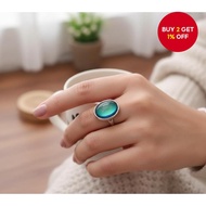 Women's Adjustable Mood Ring with Thermochromic Oval Stone and Color-Changing Open Band