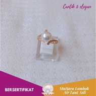 PUTIH Lombok Pearl Ring Genuine White Seawater Grade A AA Certified CML071