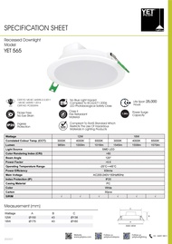 YETPlus YET 565 18W 6 Inch Round LED SIRIM Panel Ceiling Recessed Downlight - 3000K0 WARM WHITE