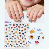1 Sheet 5D Summer Beach Element Nail Ticker For Gifts Cartoon Nail Art Stickers For Nails Kids Girl