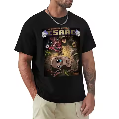 Binding of Isaac game cover T-Shirt oversizeds anime funny t shirts men
