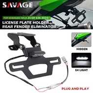ZX6R 2024 Hidden License Plate Holder For KAWASAKI ZX-6R NINJA ZX 636 2025 Motorcycle Tail Tidy Rear